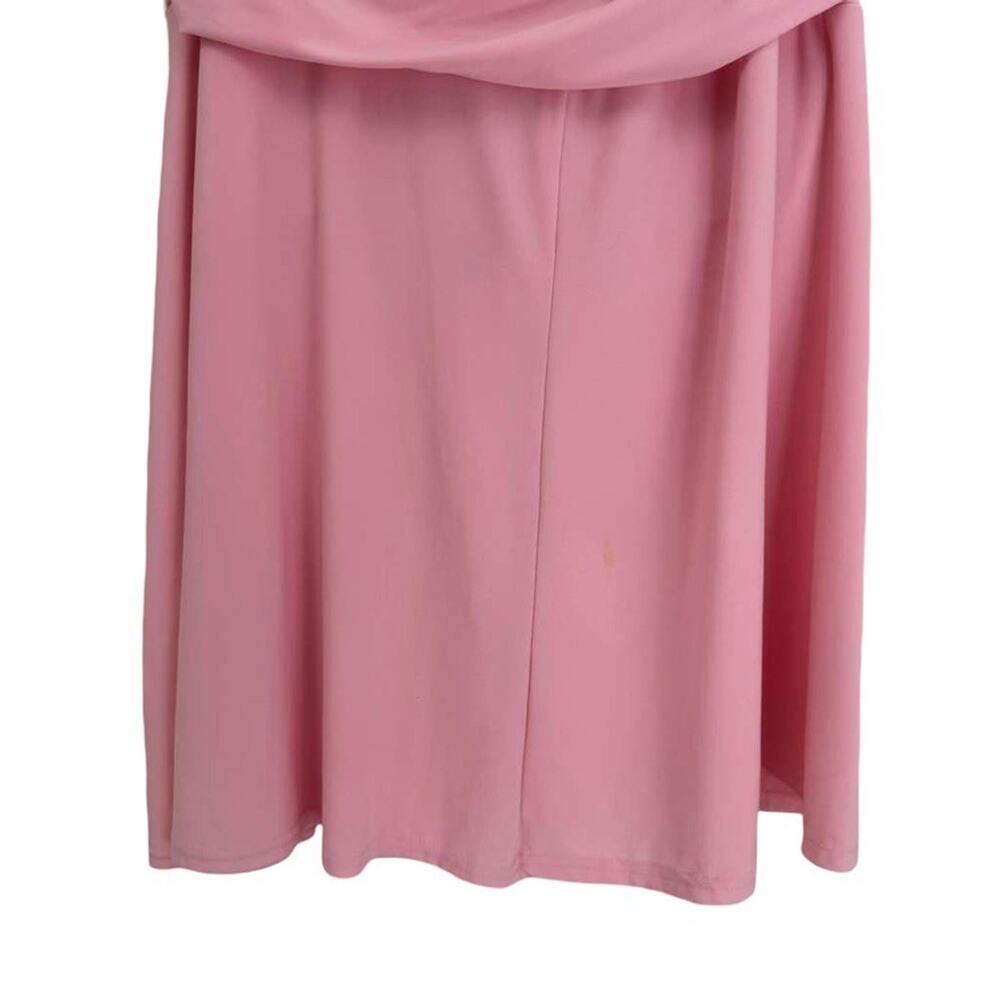 Candela Womens Pink Jersey Knit Scoop Neck Midi Stretch Dress Cap Sleeve sz 16 - Picture 10 of 13